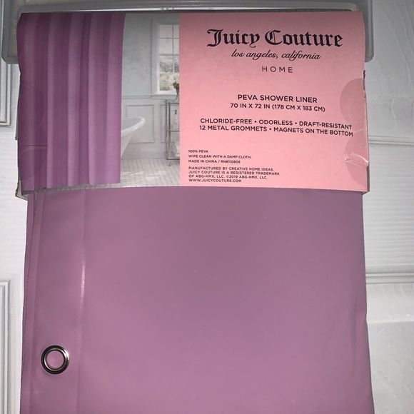 Juicy Couture Bath Nwt Juicy Couture Lavender Peva Shower Liner